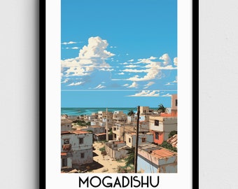 Mogadishu Somalia Travel Poster, Africa Home Decor (Digital Download)