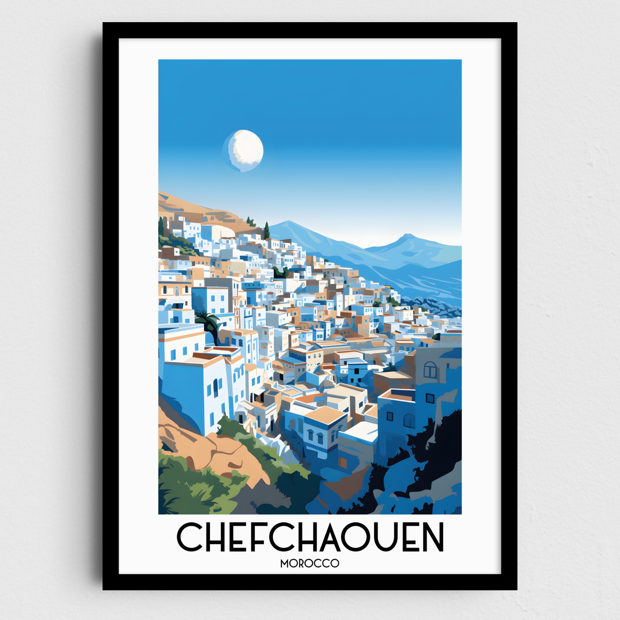 Poster Carte du Monde - Chefchaouen
