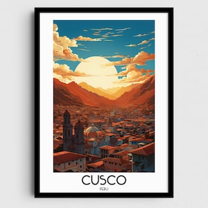 Cusco Travel Wall Art, Peru Painting Gifts, South America Home Decor, Digital Prints Posters, Printable Handmade Art, Download