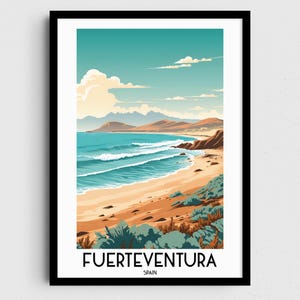 Fuerteventura Travel Wall Art, Spain Painting Gifts, Europe Home Decor, Digital Prints Posters, Printable Handmade Art, Canvas Download