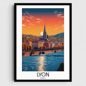 Lyon Travel Wall Art, France Painting Gifts, Europe Home Decor, Digital Prints Posters, Printable Handmade Art, French Canvas Download