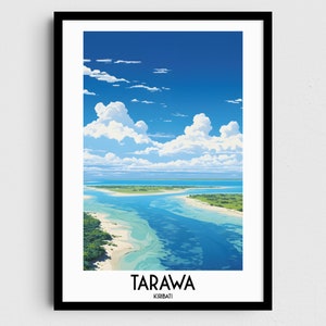Tarawa Travel Wall Art, Kiribati Painting Gifts, Oceania Home Decor, Digital Prints Posters, Printable Handmade Art, Canvas Download