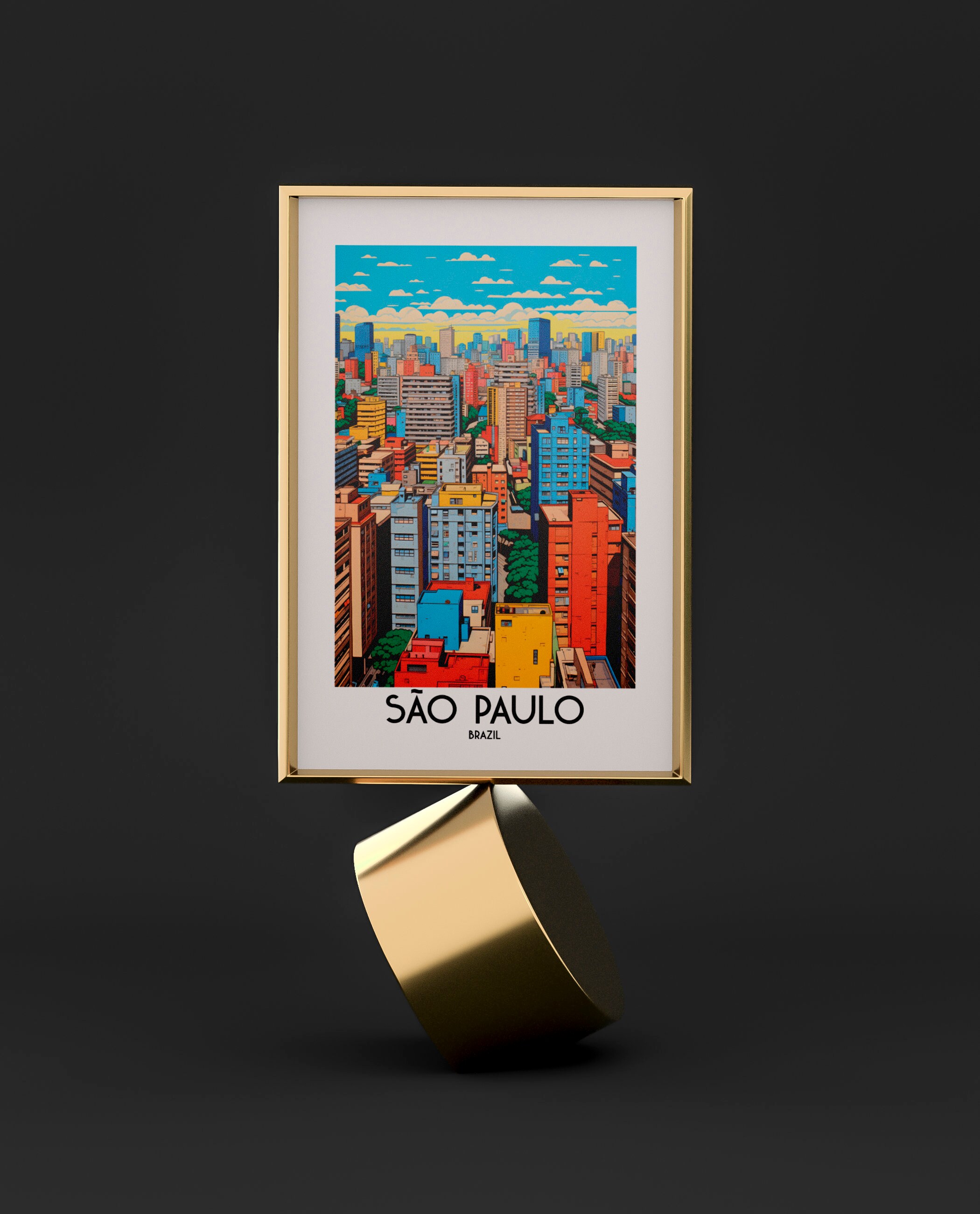 São Paulo Travel Wall Art, Brazil Painting Gifts, South