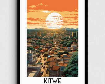 Kitwe Travel Wall Art, Zambia Painting Gifts, Africa Home Decor, Digital Prints Posters, Printable Handmade Art, Zambezi Canvas Download