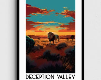 Deception Valley Lion Art Print, Kalahari Desert, Africa Home Decor (Digital Download)