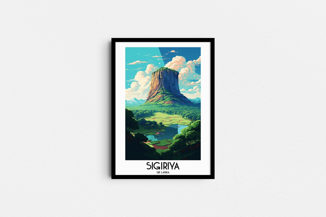 Sigiriya Travel Wall Art, Sri Lanka Painting Gifts, Asia Home Decor