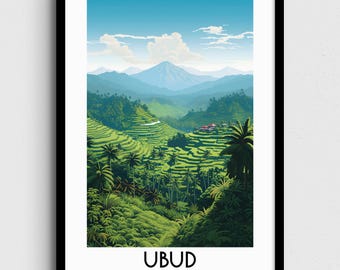 Ubud Indonesia Art Print, Asia Travel Poster (Digital Download)