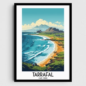 Tarrafal Travel Wall Art, Regalos de pintura de Cabo Verde, Decoración del hogar de África, Carteles de impresiones digitales, Arte hecho a mano imprimible, Lienzo caboverdiano