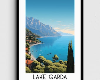 Lake Garda Italy Art Print, Travel Poster (Digital Download)