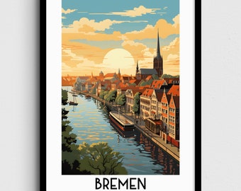Bremen Germany Travel Poster, Europe Home Decor (Digital Download)