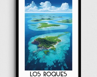 Los Roques Travel Wall Art, Venezuela Painting Gifts, Caribbean Home Decor, Digital Prints Posters, Printable Handmade Art, Canvas Download