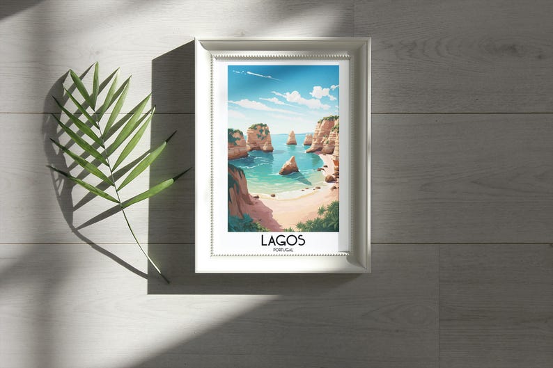 Lagos Travel Wall Art, Portugal Painting Gifts, Europe Home Decor