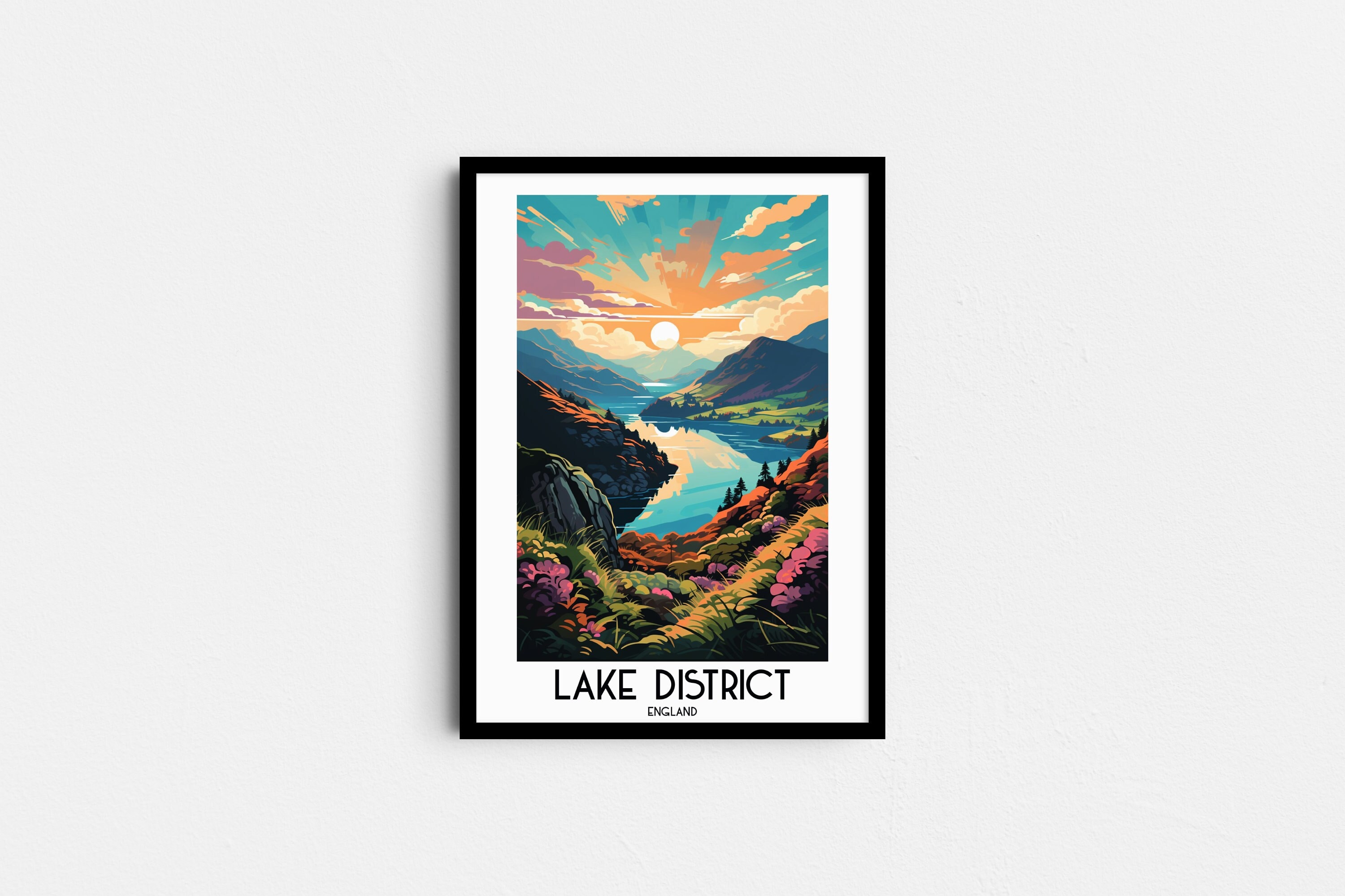 Lake District Travel Wall Art, England Painting Gifts, UK Home Decor, Digital Prints Posters, Printable Handmade Art, Cumbria Download