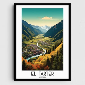El Tarter Travel Wall Art, Regalos de pintura de Andorra, Decoración del hogar de Europa, Carteles de impresiones digitales, Arte hecho a mano imprimible, Descarga de lienzo