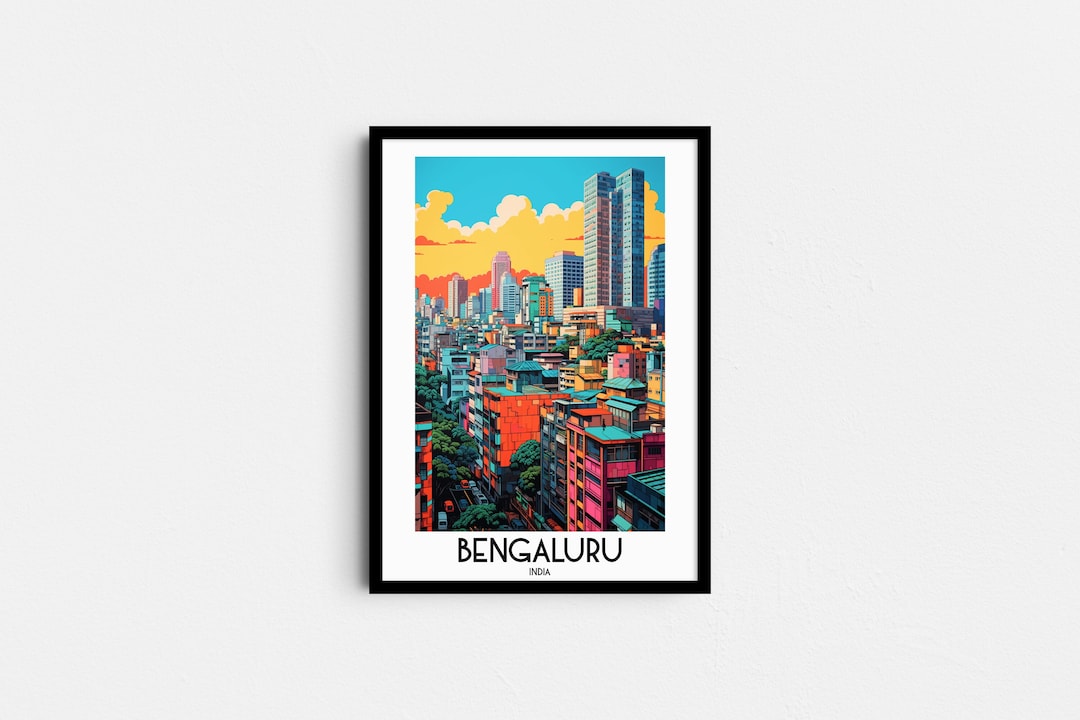 Bengaluru Travel Wall Art, India Painting Gifts, Asia Home Decor