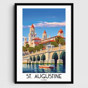 St. Augustine Travel Wall Art, Florida Painting Gifts, USA] Home Decor, Digital Prints Posters, Printable Handmade Art, Canvas Download
