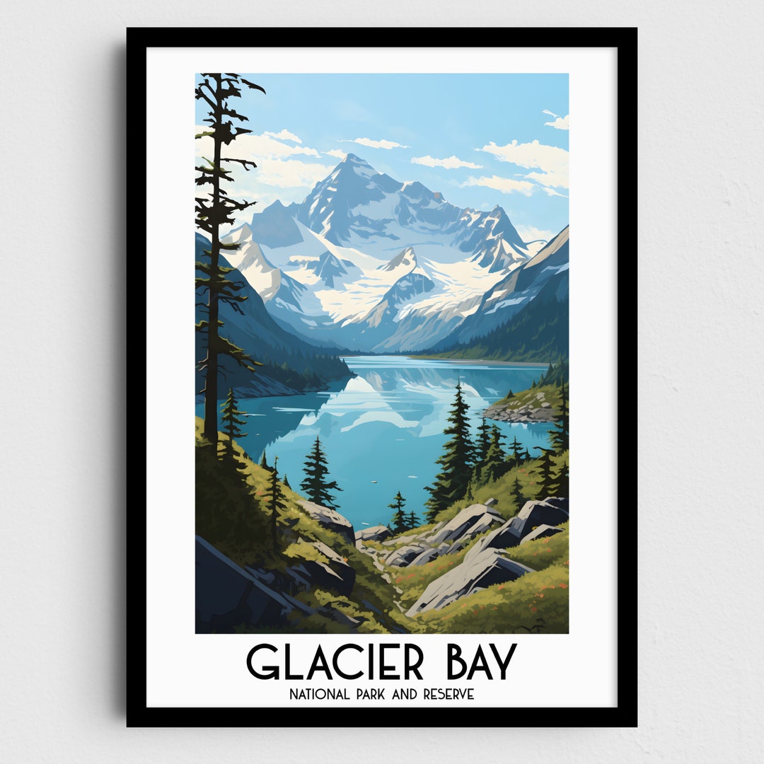 Glacier Bay National Park Art Print, Alaska Travel Poster (digital ...