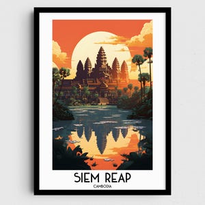 Siem Reap Travel Wall Art, Cambodia Painting Gifts, Asia Home Decor, Digital Prints Posters, Printable Handmade Art, Canvas Download