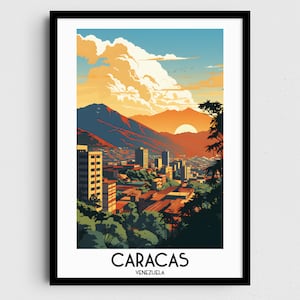 Caracas Travel Wall Art, Venezuela Painting Gifts, Venezuelan Home Decor, Digital Prints Posters, Printable Handmade Art, Canvas Download