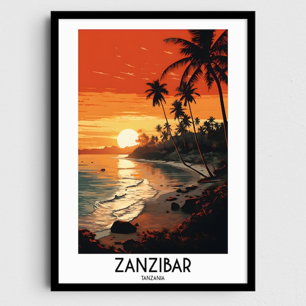 Zanzibar Travel Wall Art, Tanzania Painting Gifts, Africa Home Decor, Digital Prints Posters, Printable Handmade Art, Tanzanian Canvas