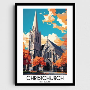 Christchurch Travel Wall Art, Regalos de pintura de Nueva Zelanda, Decoración del hogar de Oceanía, Carteles de impresiones digitales, Arte hecho a mano imprimible, Descargar