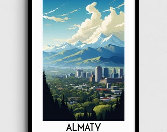 Almaty Kazakhstan Travel Poster, Asia Home Decor (Digital Download)