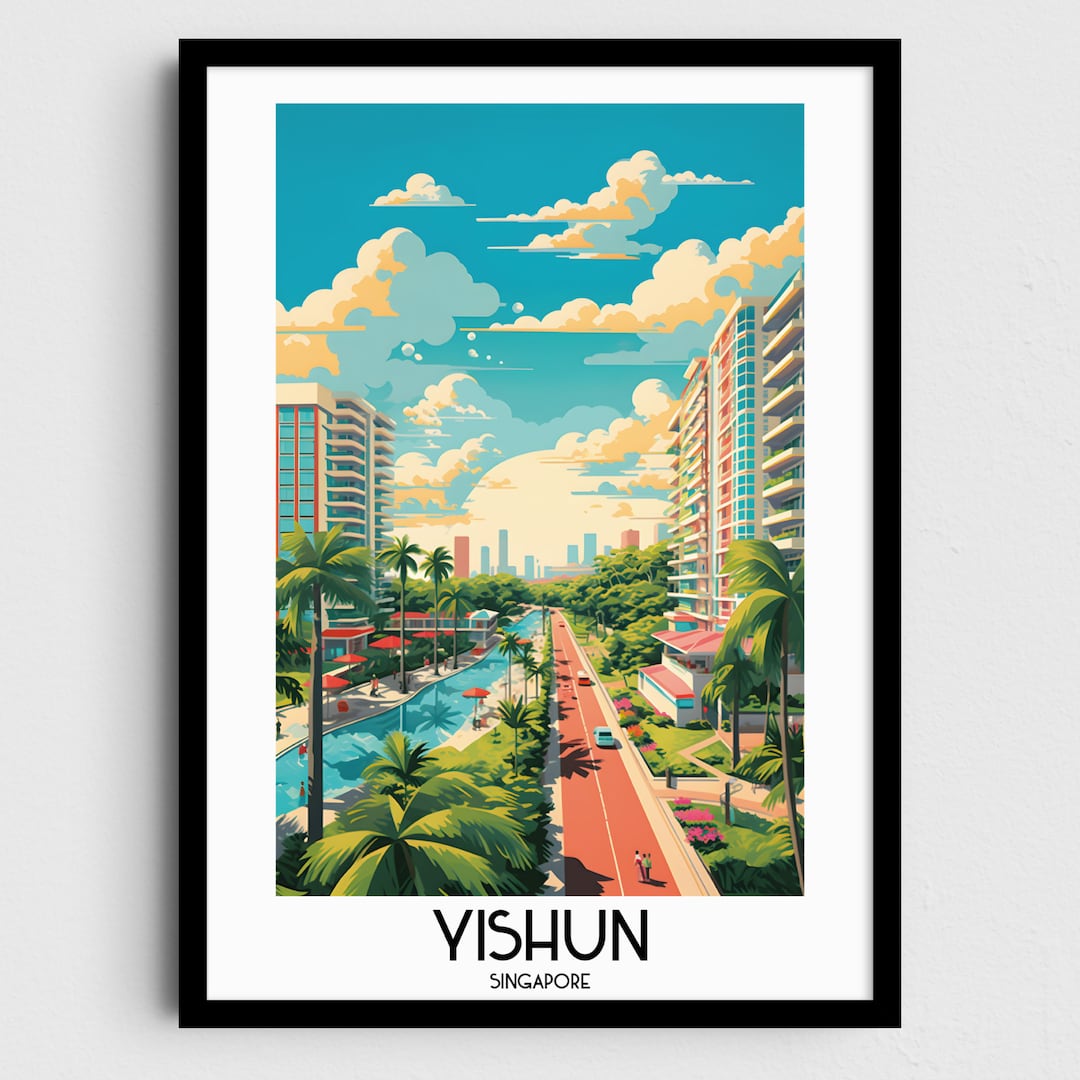Yishun Travel Wall Art, Singapore Painting Gifts, Asia Home Decor