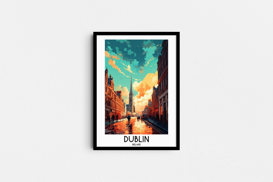 Dublin Travel Wall Art, Ireland Painting Gifts, Europe Home Decor