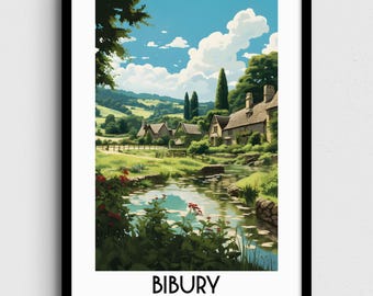 Bibury England Kunst Druck, Cotswolds Dorf Gemälde (Digitaler Download)