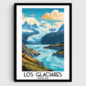 Los Glaciares National Park Travel Wall Art, Argentina Painting Gifts, Home Decor, Digital Prints Posters, Printable Handmade Art, Download
