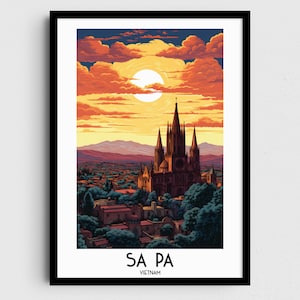 Sa Pa Travel Wall Art, Vietnam Painting Gifts, Asia Home Decor, Digital Prints Posters, Printable Handmade Art, Canvas Download