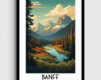 Impression du parc national Banff, paysage de l'Alberta, art mural Canada (téléchargement numérique)