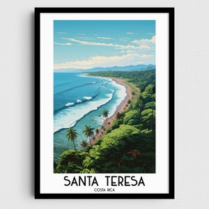 Santa Teresa Travel Wall Art, Costa Rica Painting Gifts, Central America Home Decor, Digital Prints Posters, Printable Handmade Art, Canvas