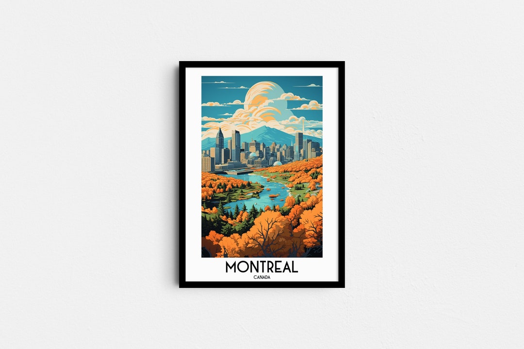 Montreal travel wall art canada painting gifts north america etsy