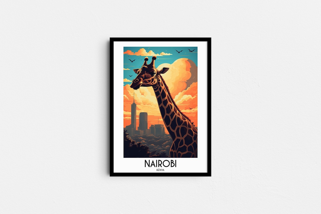 Nairobi Travel Wall Art, Kenya Painting Gifts, Africa Home Decor