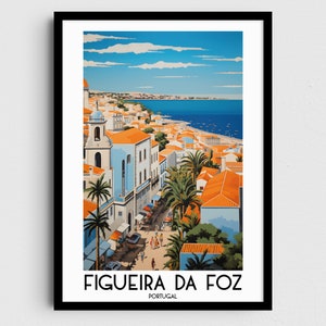 Figueira da Foz Portugal Reise Poster, Europa Wohnkultur (Digitaler Download)