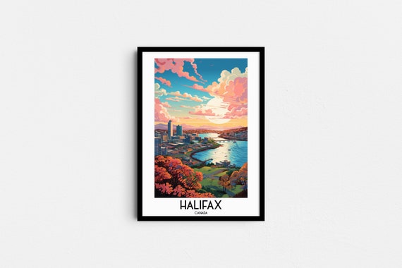 Halifax Canada Travel Poster, Nova Scotia Home Decor (Digital Print)