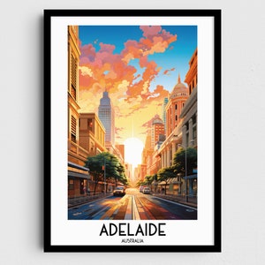 Adelaide Travel Wall Art, Australia Painting Gifts, Oceania Home Decor, Digital Prints Posters, Printable Handmade Art, Canvas Download