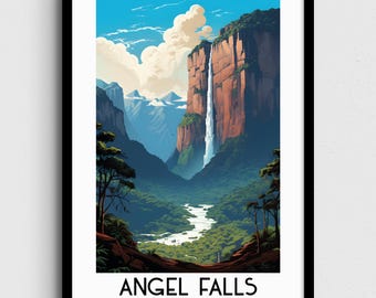 Angel Falls Venezuela Art Print, Caribbean Decor (Digital Download)