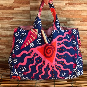Sac fait main, sac à compartiments, sac en tissu fait main, sac de plage, cadeau pour elle, sac femme, sac en tissu d'été coloré