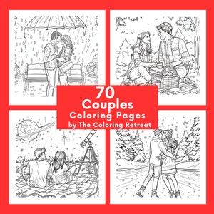 Romantic Couples Coloring Pages | Digital Download | Printable | Kids Activities |