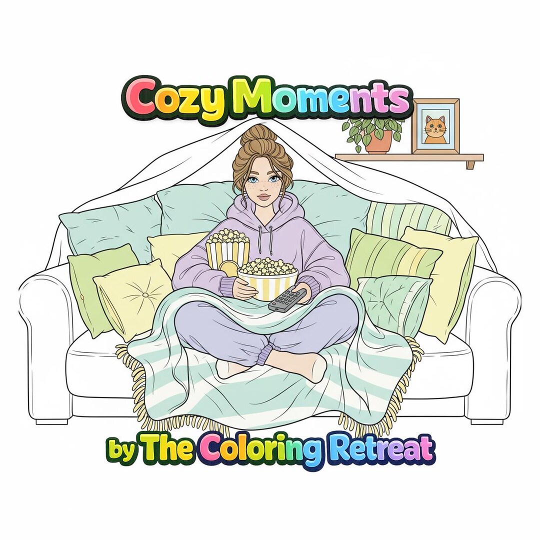 Printable Coloring Pages Digital Download | Cozy Moments Coloring Book ...