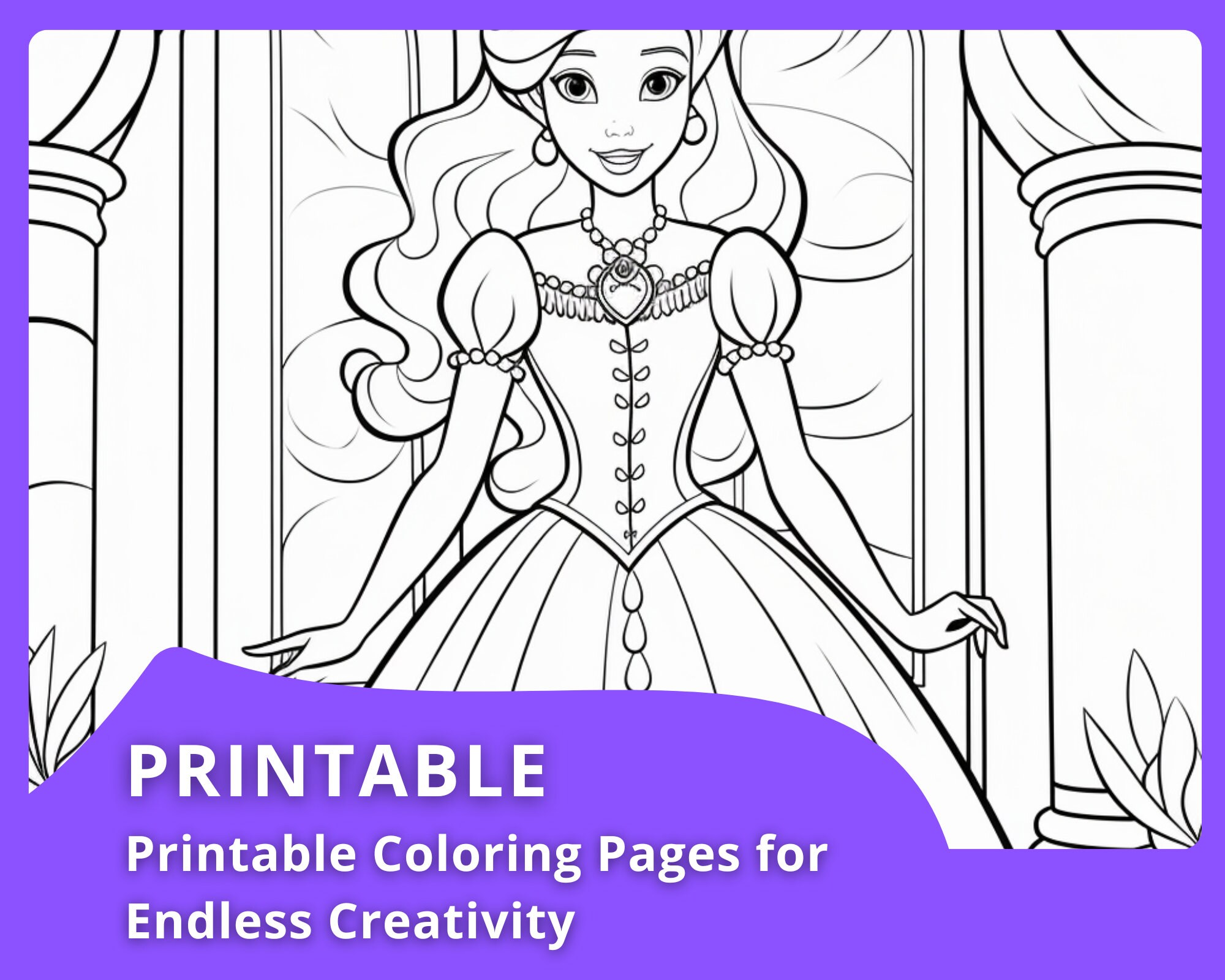 46 Princess Coloring Pages | Digital Download | Printable | Kids ...