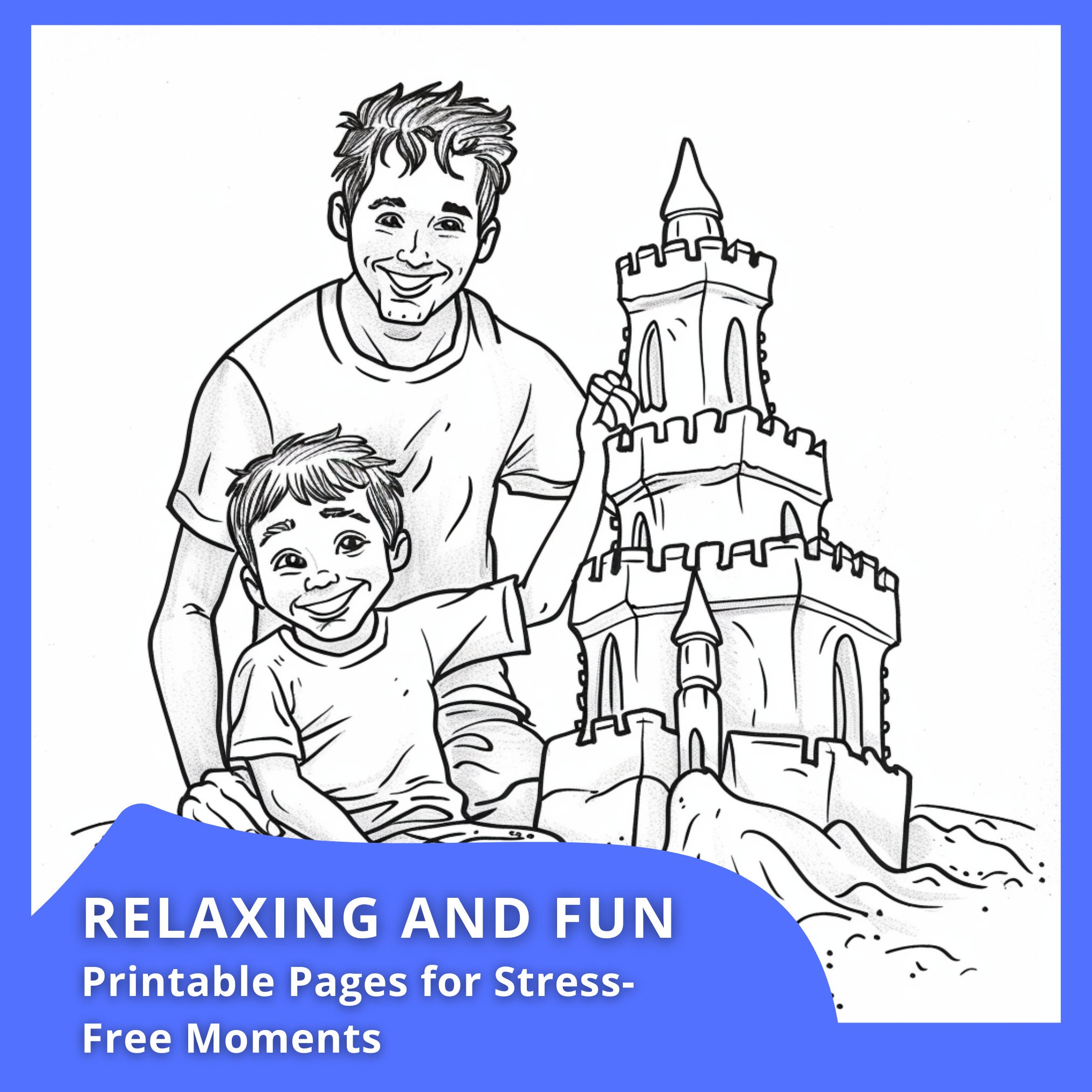 Fathers Day Coloring Pages | Digital Download | Printable | Kids ...