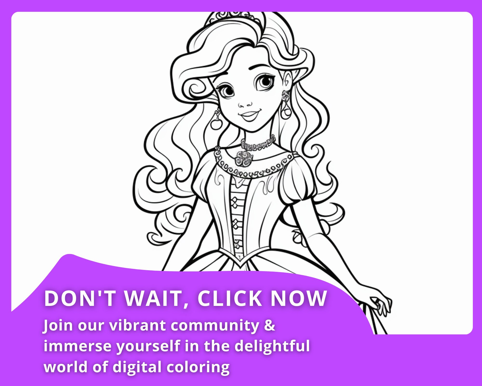 48 Simple Princess Coloring Pages Digital Download Printable Kids