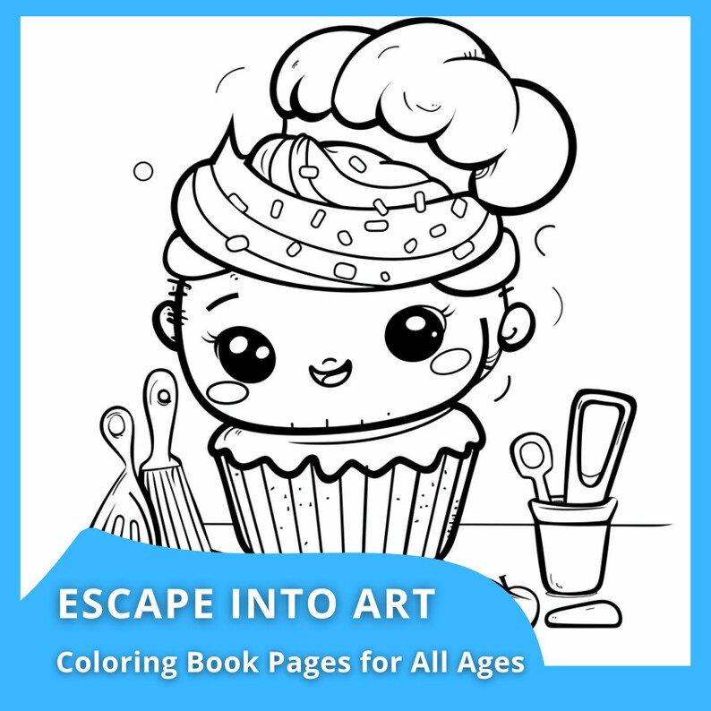 Cupcakes Coloring Pages Digital Download Printable Kids Activities - Etsy