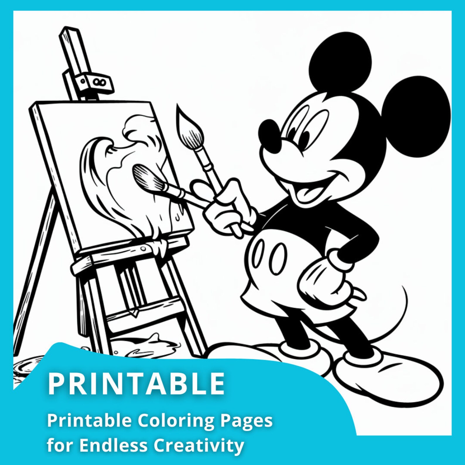 Mickey and Minnie Mouse Coloring Pages | Digital Download | Printable