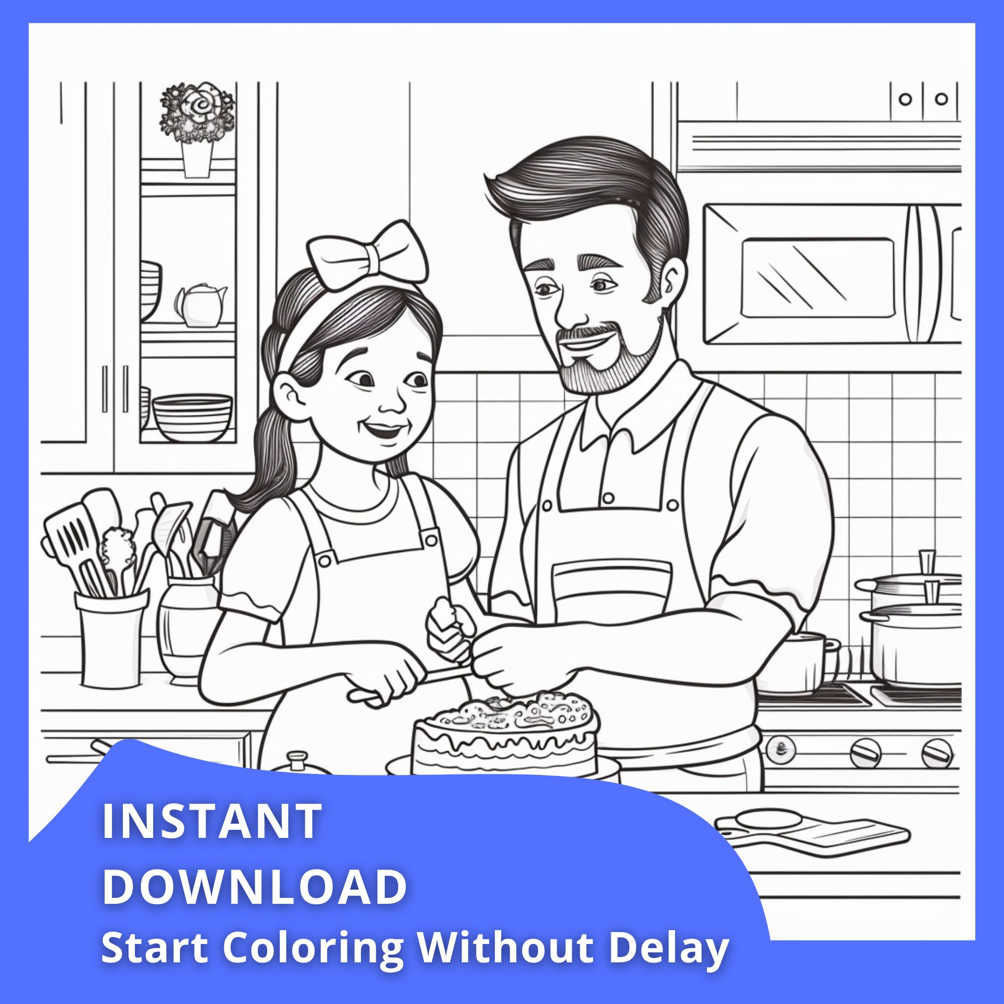 Fathers Day Coloring Pages | Digital Download | Printable | Kids ...