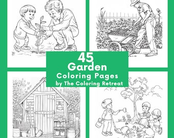 Pagine da colorare di giardinaggio / Download digitale / Stampabile / Attività per bambini /
