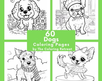 Dogs Coloring Pages | Digital Download | Printable | Kids Activities |